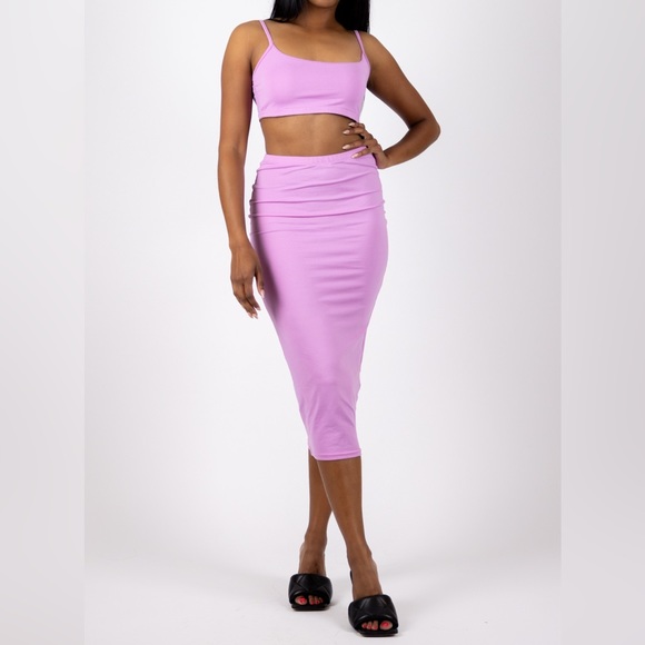 Lilac set crop top and skirt - Picture 1 of 2